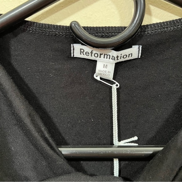 NWT Reformation black blouse top size medium Shae Knit Top - Picture 2 of 8